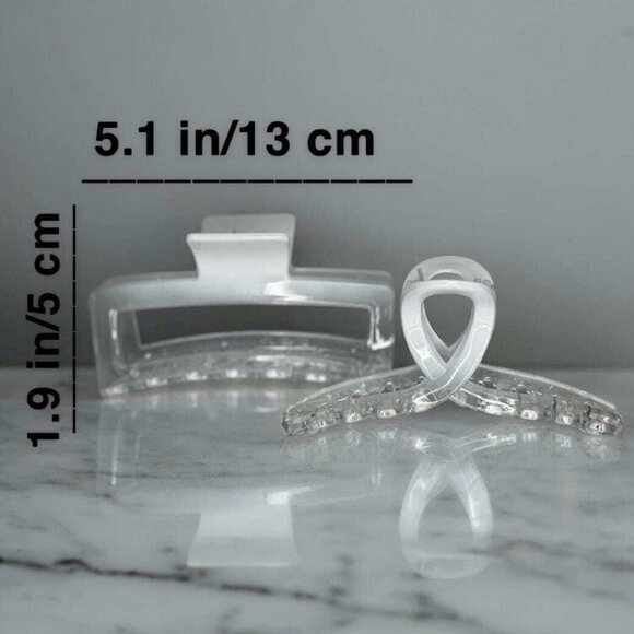 BLACK AND WHITE GRADIENT XL CLAW CLIPS (BLACK OMBRE) - Picture 3 of 3